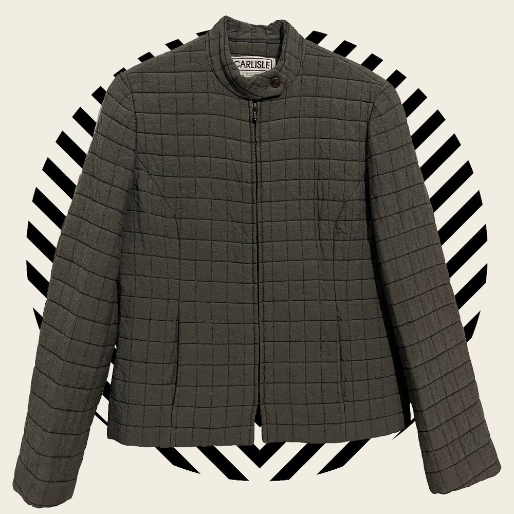 Grey rayon quilted jacket blazer Carlisle